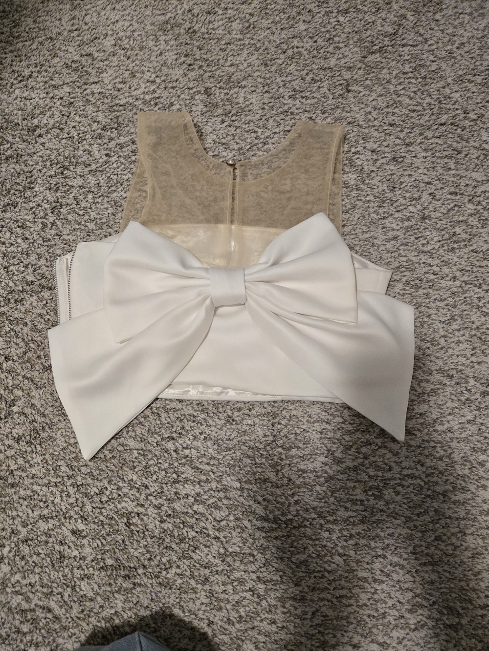 Girls White Bow-Accent Party Bottoms
